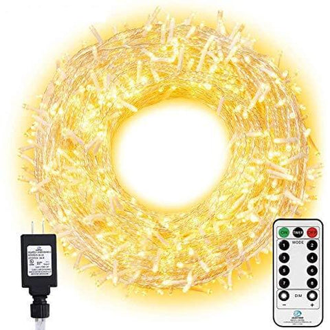 Christmas Lights, 800 LED 330FT Long Christmas Lights with Remote,8 Modes &Timer Fairy Lights Plug in Twinkle Lights - famlighting