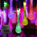 Solar String lights, 25.7Ft 40 LED Water Drop Solar Powered Lights with 8 Modes - famlighting