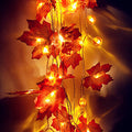 Halloween Lights, 30 ft 60 LED Pumpkin Lights Decorations Maple Fall String Lights (3 pack) - famlighting