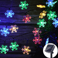 LED Solar Snowflake Light String Garden Christmas Tree Decoration