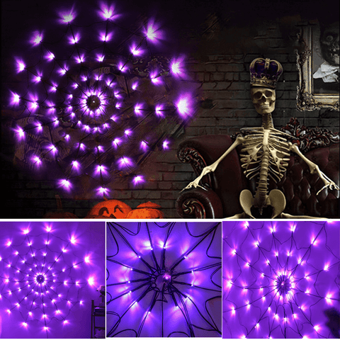 LED Spider Web Lights Halloween Decoration