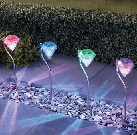 Solar Powered Garden Diamond Light